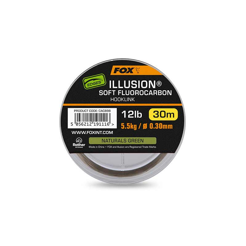 #7631 cac898_fox_illusion_soft_12lb_5_5kg_0_30mm_x30m_naturals_green_main #7631 cac898_fox_illusion_soft_12lb_5_5kg_0_30mm_x30m_naturals_green_main